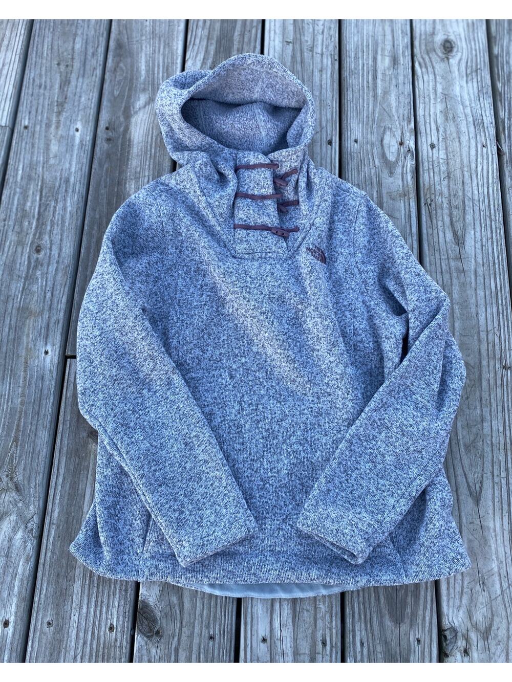 The North Face Women's Crescent Hooded Pullover Gray and Purple, Size Large